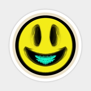 Creepy Smiley Face Monster Emoji Parody Magnet