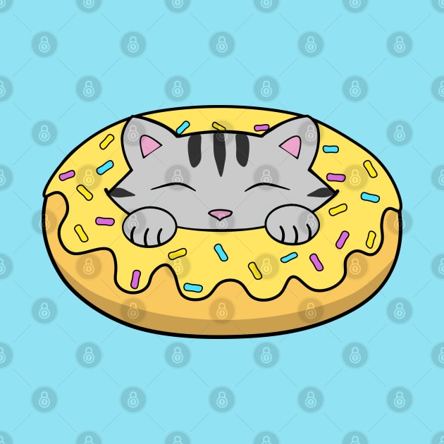 Kawaii yellow doughnut cat by Purrfect