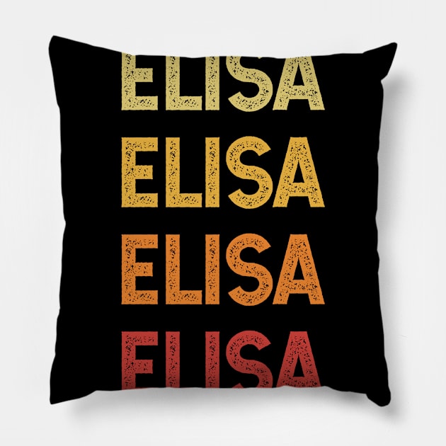 Elisa Name Vintage Retro Gift Named Elisa Pillow by CoolDesignsDz