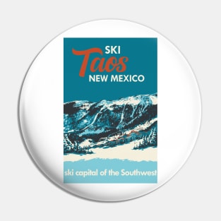 Ski Taos New Mexico Vintage Ski Poster Pin