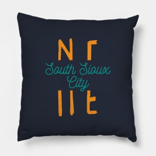 South Sioux City Nebraska Typography Pillow