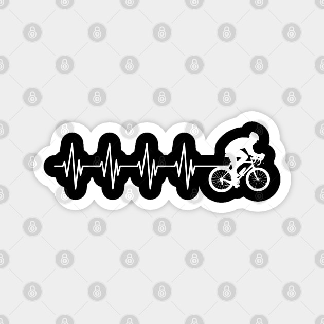 Cyclist Heartbeat w Magnet by KC Happy Shop