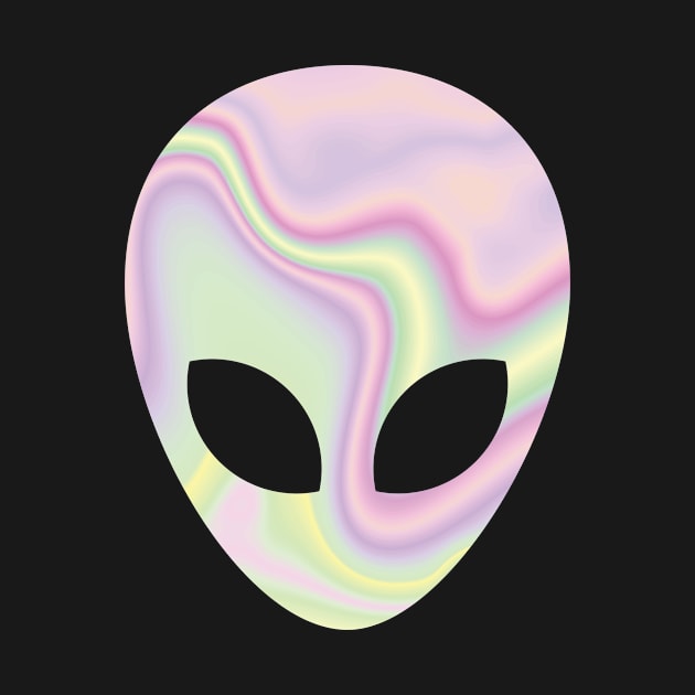 Holographic looking Alien Head by ShirtBOOM