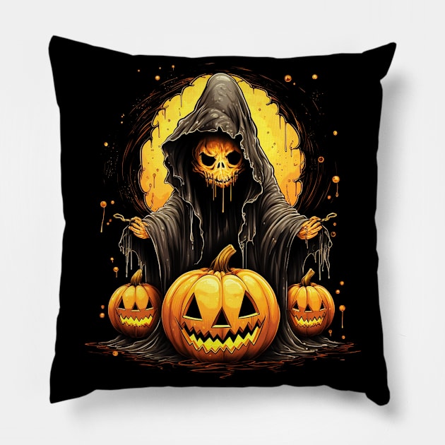 Eerie Halloween Ghoul Art Pillow by Captain Peter Designs