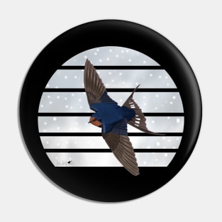 Barn Swallow Winter Snow Bird Watching Birding Ornithologist Gift Pin