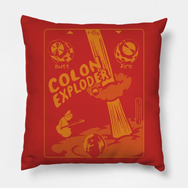 Colon Exploder - Classic Single Color Pillow by RyanJGillComics