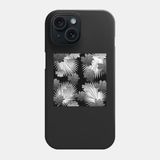PALM MAGNOLIA SILVER BLACK AND WHITE PATTERN Phone Case