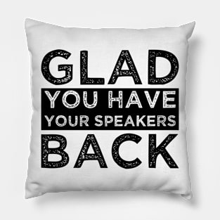 Glad You Have Your Speakers Back Pillow