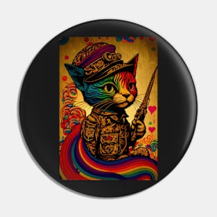 Rainbow Army Cat Pin