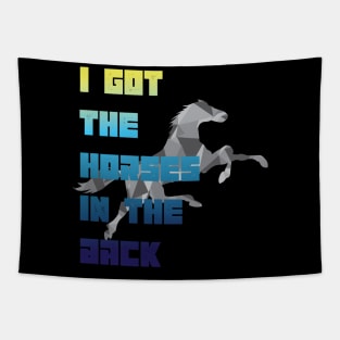 I Got The Horses In The Back Old Town Road Funny Gift - country music tee- Horse lover shirt Tapestry