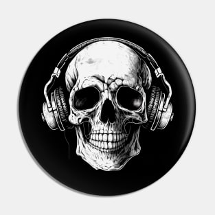 Skeleton listening to music Pin