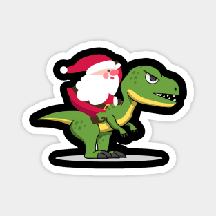 Santa Riding Dinosaur T rex funny christmas Magnet