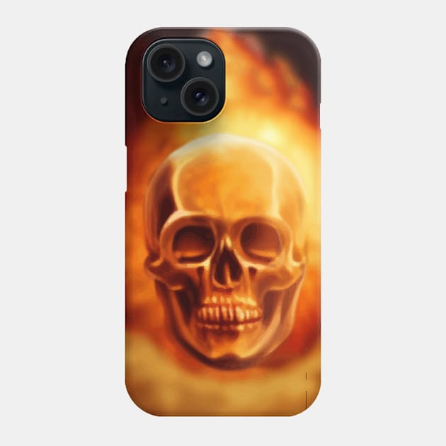 Skull on fire artwork Phone Case by Dope_Design