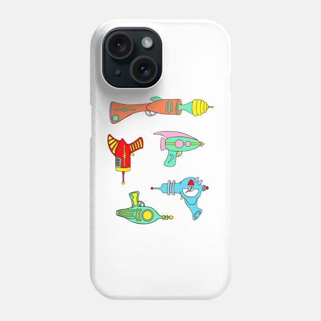 ray guns on green Phone Case by B0red