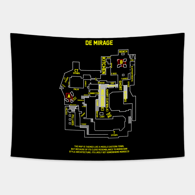 T-Shirt Mirage Csgo map Tapestry by mrcatguys