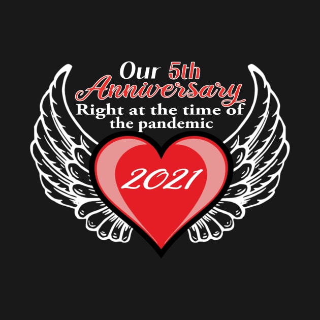 5th Anniversary pandemic 2021 winged heart by Mrtstore