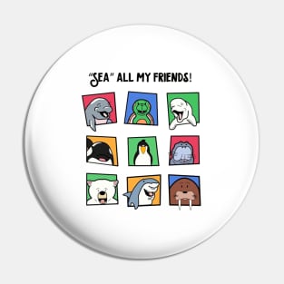 Sea Creatures are friends Pin