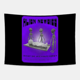 Alien Newbies - Purple and Black Tapestry