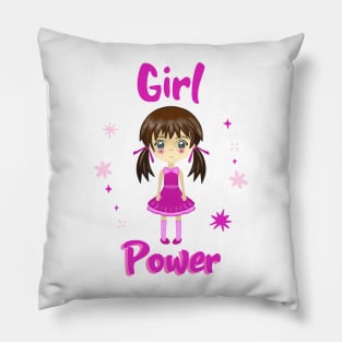 Kawaii  Chibi Cute Girl Power Pillow