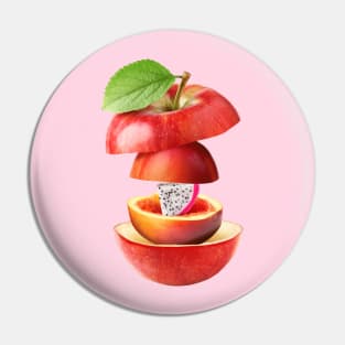 Apple Peach Dragon Fruit Gifts Vegetarian Pin