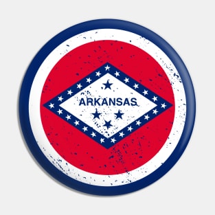 Retro Arkansas State Flag // Vintage Arkansas Grunge Emblem Pin