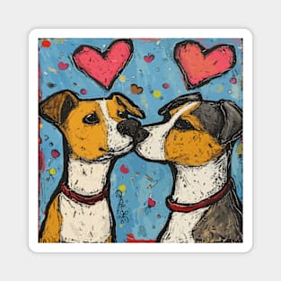 Dog Love 2024 Valentines Day Drawing Magnet