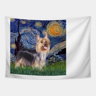 Silky Terrier in Van Gogh's Starry Night (Adapted) Tapestry