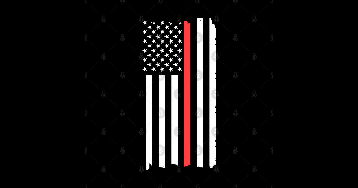 Red Line Flag Red Line Flag Sticker TeePublic