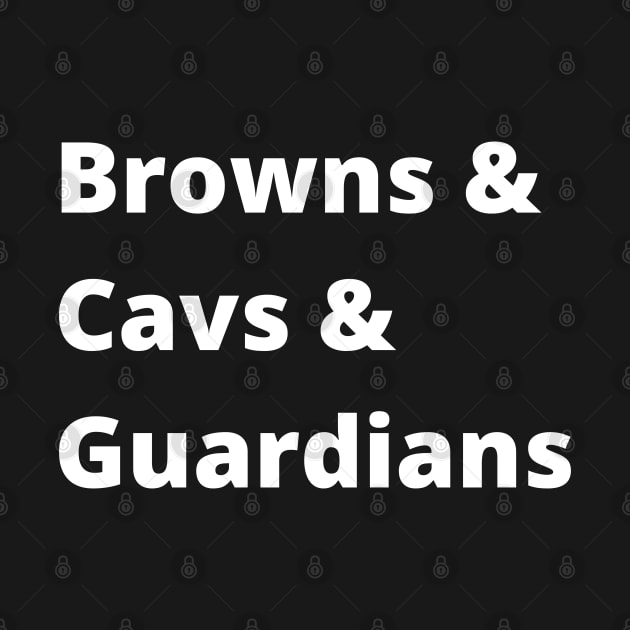 Cleveland Guardians, Browns and Cavs T-Shirt by CityTeeDesigns