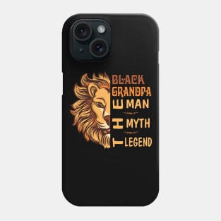 Lion Black Grandpa The Man The Myth The Legend Happy Father Day Vintage Retro Phone Case