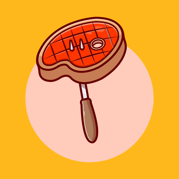 Roast Beef Cartoon Vector Icon Illustration by Catalyst Labs