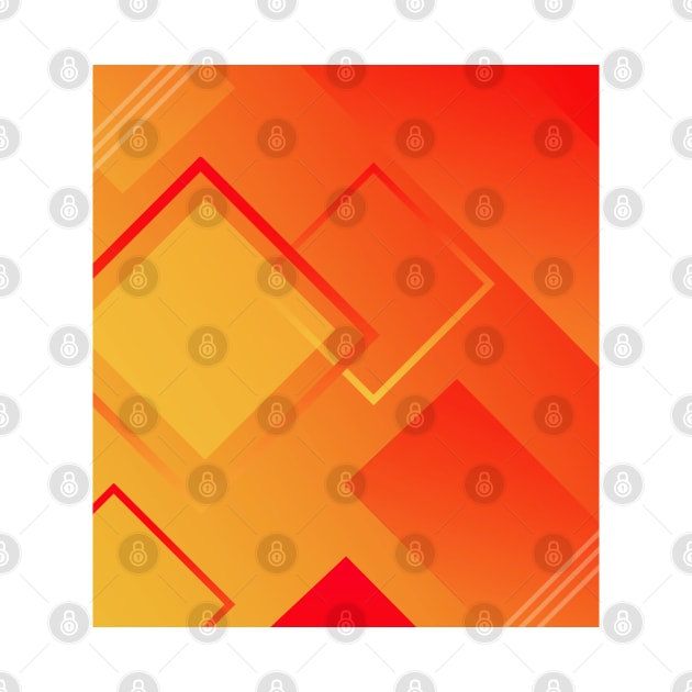 Geometric Orange And Red Diamond Art Deco Pattern Design by Pattern Plans