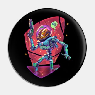 Halloween Pumpinghead bot Pin