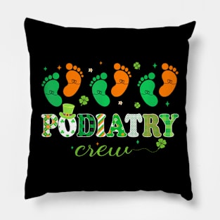 Podiatry Crew Footprint Podiatrist Shamrock St patrick's Pillow