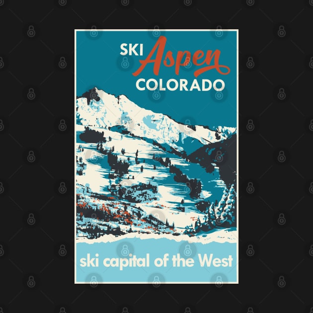 Ski Aspen Vintage Poster by ROEDERcraft