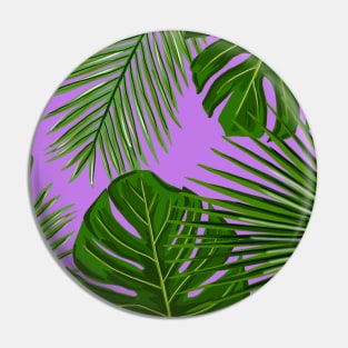 Palm Leaf and Monstera on Bright Purple Pin