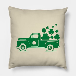 Irish Shamrock Old Truck St. Patrick's Day Pillow