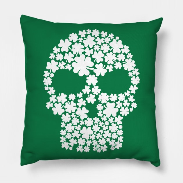 Shamrock Skull Pillow by Designzz