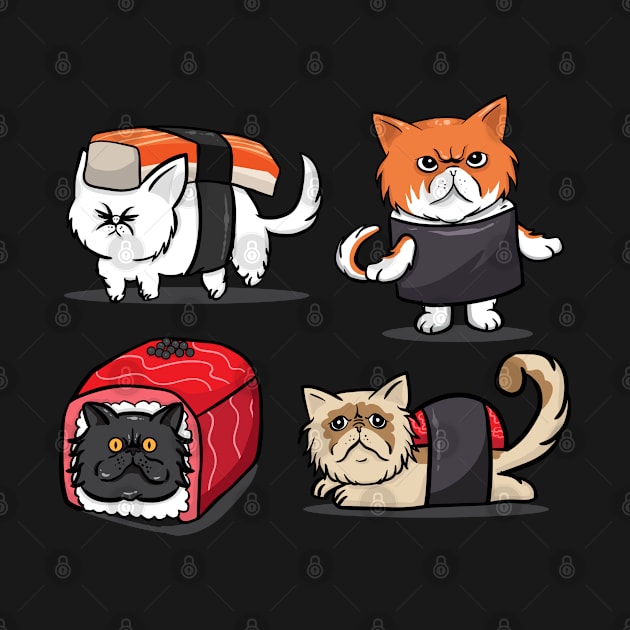 Sushi Persian Cat for Funny Cat Lover & Sushi Lover by Blink_Imprints10