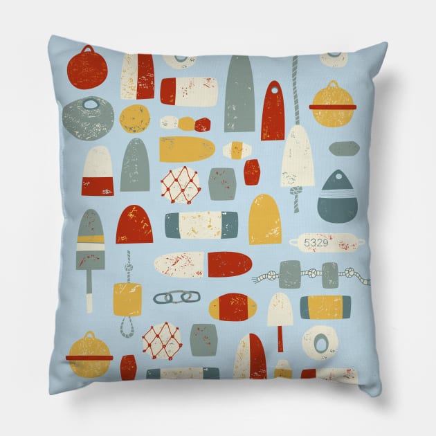 Fishing Floats Pillow by NicSquirrell