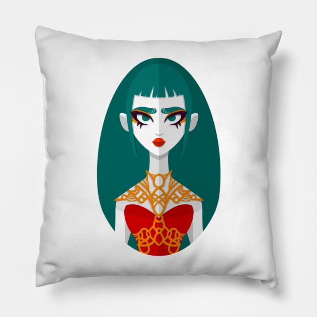 Woman in Red Pillow by Twkirky