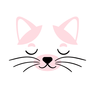 Cute Pink and white Cat face T-Shirt