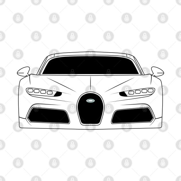 Bugatti Chiron Black Outline by kindacoolbutnotreally