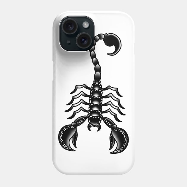 HomeSchoolTattoo Scorpion Phone Case by HomeSchoolTattoo