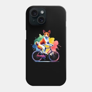 Watercolor Basenji Biking Phone Case