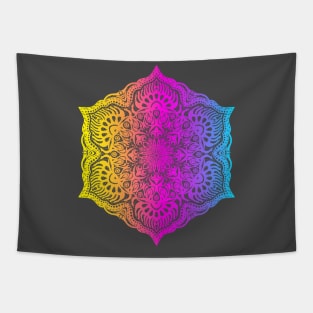 Colorful abstract ethnic floral mandala pattern design Tapestry