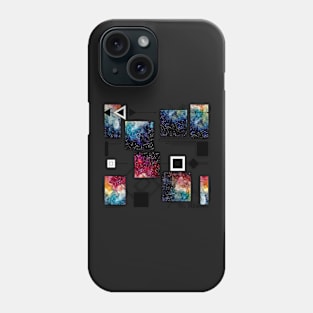 Vivid Nebula, Squares and Lines Phone Case