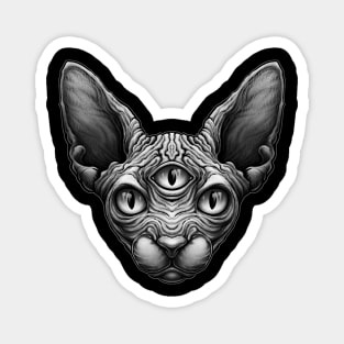 Three Eyed Egyptian Sphynx cat Magnet