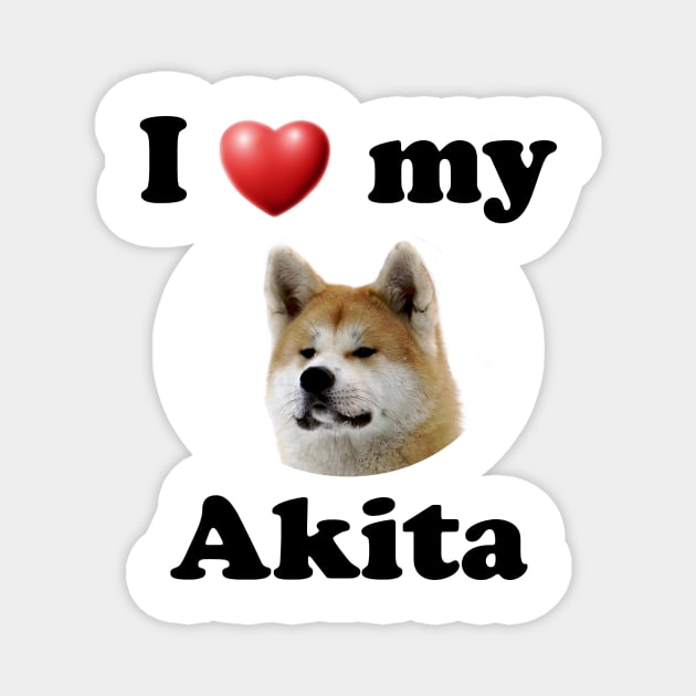 I Love My Akita Magnet by Naves