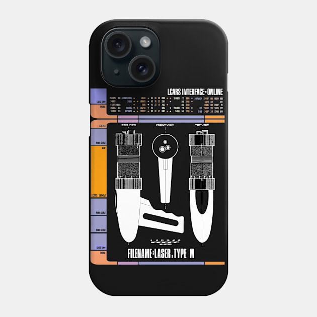 Computer Readout Showing Pilot Episode Laser Pistol Phone Case by Starbase79